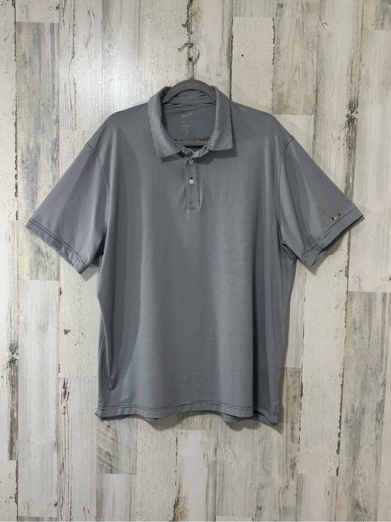 Nike Other - Nike Black White Thin Stripes Performance Short-Sleeve Polo